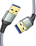 usb usb c kabel ⚡FAST DATENÜBERTRAGUNGSGESCHWINDIGKEIT: Die Übertragungsgeschwindigkeit des AINOPE kabel A stecker auf A stecker beträgt bis zu 5 Gbps, 10 Mal schneller als USB2.0-Kabel, die Ihre großen Dateien in Sekundenschnelle übertragen können. Es ist außerdem abwärtskompatibel mit den USB 2.0- und USB 1.1-Anschlüssen von Computern. Der Premium-Kupferkern aus reinem Kupfer verfügt über eine mehrfache Abschirmung für optimale Signalklarheit und vergoldete Anschlüsse, die effektiv gegen Korrosion schützen, u