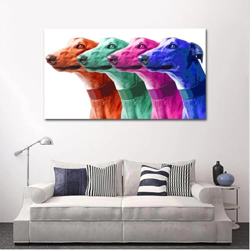 Peinture à l'huile d'animaux Greyhound déco murale moderne
