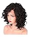 Short Body Wave Synthetic Lace Front Wigs for Women L Shapped with Natural Hairline 1B Color