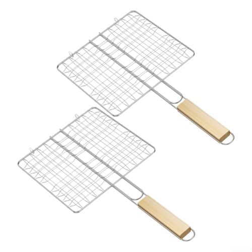 Lot de 2 paniers de barbecue avec long manche pour une cuisson sans effort des poissons et autres plats