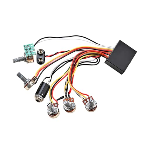 GOOHOCHY Bass Preamp Wiring Circuit Durable Modification Supply for Bass Instruments Easy Installation Enhances Guitar Effect Present and Musicians