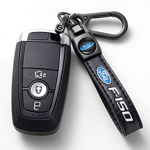 Holust Genuine Leather Car Keychain Keyring Accessories Compatible With F150 Key Chain Family Present For Man And Woman(Black) #TOP2