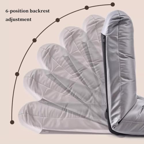 Fauteuil de sol pliable compact et modulable beige à dossier inclinable multi-positions - 5