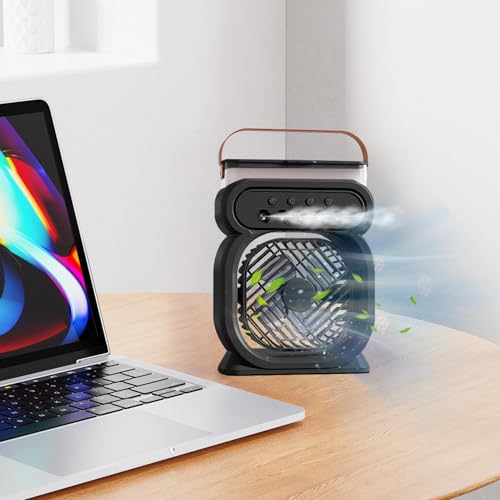 Ventilateur portable avec brume pour calmer la chaleur étouffante - 3