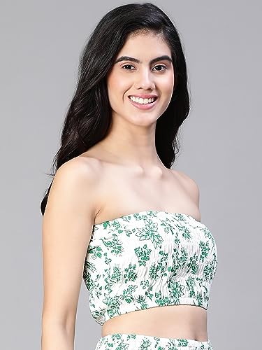 Image of oxolloxo Women Floral Print Bustier Crop Top