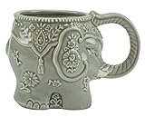 Mug, Elephant Collection, 16 oz. Capacity, Hand-painted Earthenware by Boston Warehouse