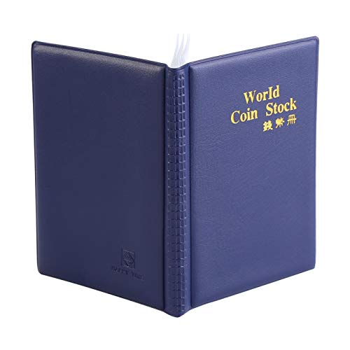 Coin Collection Book Album Convenient 120 Coins World Coin Stock Coin Collecting Book Coin Album Holders Easy to Carry and Hold (Blue) - Image 2