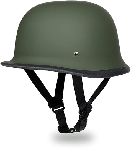 Daytona German Casco para motocicletas cruiser o touring, aprobado por el Departamento de transporte D.O.T color negro brillante.