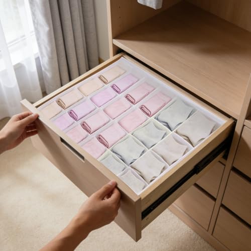 DUHEL Drawer Organizer Clothes for 4 Pack, Dresser Organizer for Baby Clothes, Underwear, Sock- Foldable Closet Organization and Storage Dividers Bins for Nursery, Bedroom (White) - Image 5
