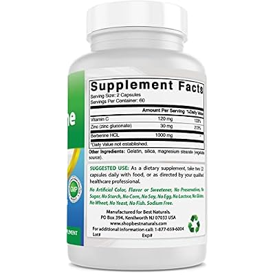 Best Naturals Berberine Plus 1000 mg/Serving 120 Capsules (120 Count (Pack of 3))
