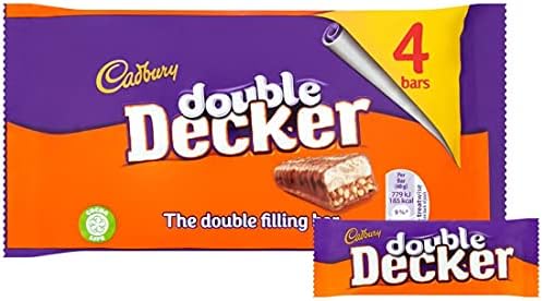 Cadbury Double Decker Chocolate Bar 4 Pack (Pack of 5) 160g Each