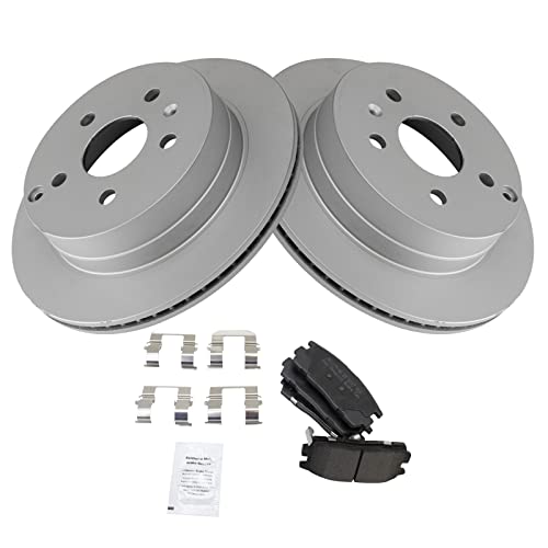 Image of TRQ Rear Brake Pad & Rotor Kit, with Chemical Kit Semi-Metallic Premium G-Coated Compatible with 2010-2017 Chevrolet Equinox GMC Terrain