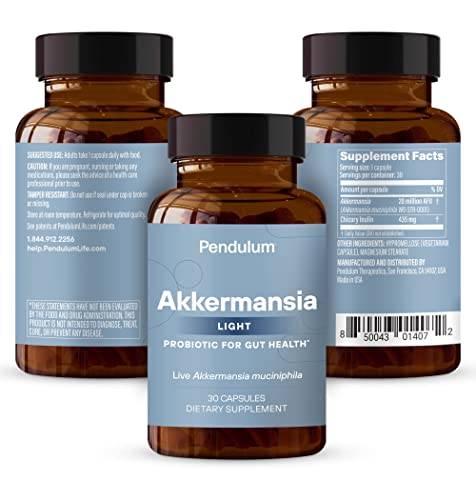 Pendulum Akkermansia Light - The Only Brand With Akkermansia | A Live Probiotic Supplement For Women And Men - Supports Glp-1, Improves Digestive Health, Includes Fiber #TOP1