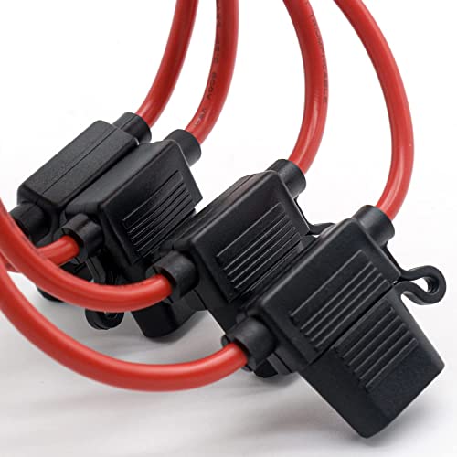 10 Gauge Fuse Holder Atc/Ato, 4 Packs In-Line Automotive Blade Fuse Holder With 24Pcs Standard Car Fuses, 15A 20A 25A 30A 35A 40A Automotive Replacement Fuses #TOP7
