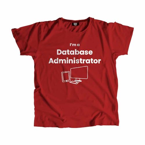 T-shirt database administrator rouge coton haut de gamme t-shirt geek informatique