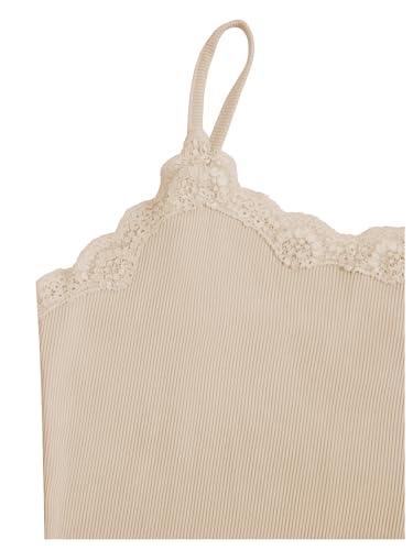 Image of SOLY HUX Girl's Lace Trim Camisoles Ribbed Spaghetti Strap Crop Tank Tops