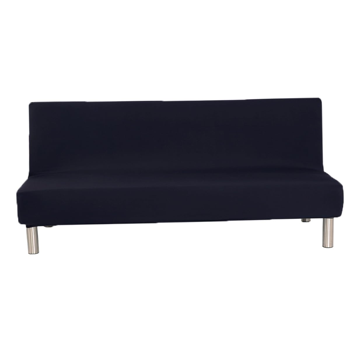 Housse canapé extensible noire STOBAZA sans accoudoirs couverture élastique