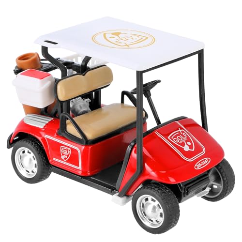 TEITEAI Golf Decor for Golf Party, Miniature Golf Cart Model with Accessories, Red and White,...
