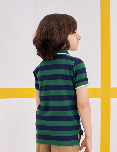Image of Amazon Brand - Symbol Boys Cotton Rich Striped Polo Tshirt | Collar Tshirts | Half Sleeves | Regular Fit
