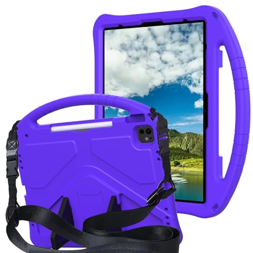 Coque iPad Air 13 2024 antichoc EVA violette pour sécuriser la tablette des enfants en voyage