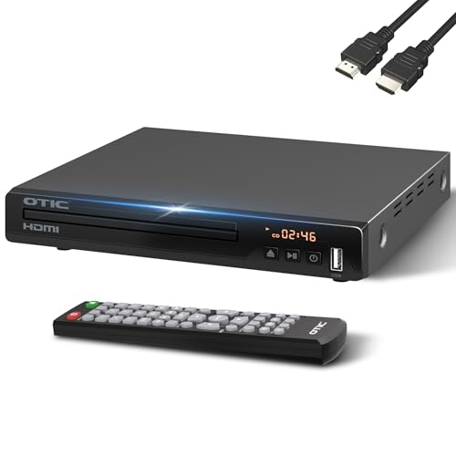 Image of All Region HDMI DVD Player for TV, Multi Formats & Metal Housing, Compact CD Player with USB Port/Dolby Digital Sound for Smart TV, Elderly, Home Stereo System, Included HDMI Cable & Remote