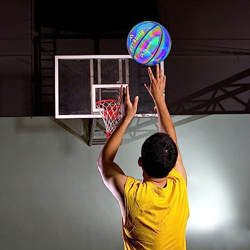 Image of Prisma Size 7 Professional Glowing Basketball for Indoor Outdoor Training Basket Ball for Players with Free Air Needle for Men Women Kids No 7.