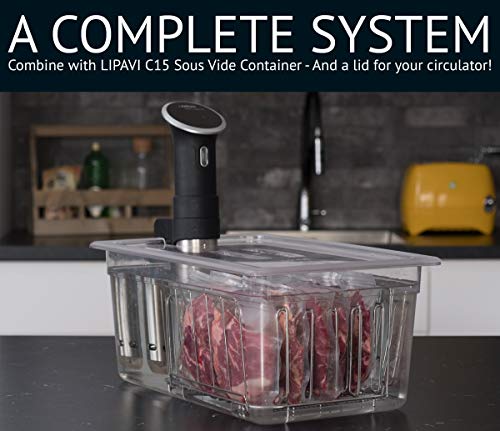 LIPAVI Sous Vide Rack L15 - Acero inoxidable 316L Calidad marina - Plegable y regulable - Se adapta al contenedor C15 LIPAVI
