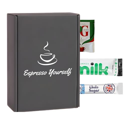 120 Pack Hot Drink Bundle – 30 English Breakfast Style Black Tea Bags Individually Wrapped, 30 Semi Skimmed UHT Milk Sachets, 60 White Sugar Sticks – Longlife Milk Portions, Granulated Sugar Sachets