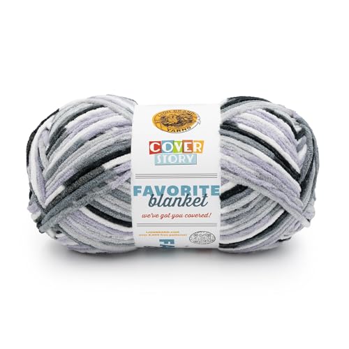 Lion Brand Yarn, Cover Story Favorite Blanket Yarn for Knitting and Crochet, 223 Yards, Perfect Storm, 1 Pack
