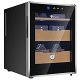 KingChii 16L Electric Cigar Humidor Temperature Control System Cooling and Heating Cabinet with Spanish Cedar Wood Shelves and Hygrometer, Party Gift