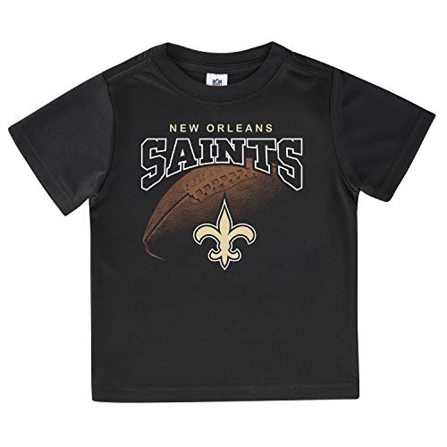 NFL New Orlean Saints Short Sleeve Team Fan Tee Shirt, Black New Orlean Saints, 3T