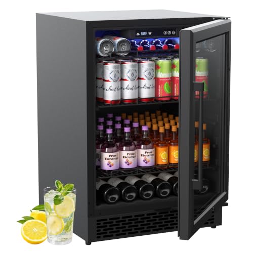 Image of 5.2 Cubic Feet Beverage Refrigerator with Glass Door, Holds 200 Cans