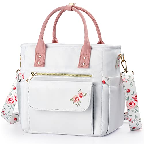 GLORIEROO Deluxe Lunch Bag Women - Leakproof Insulated Lunch Box for Women 2023 Newest Gifts Wetproof Multipocket Lunch Tote Bag with Removable Strap for Work/Picnic