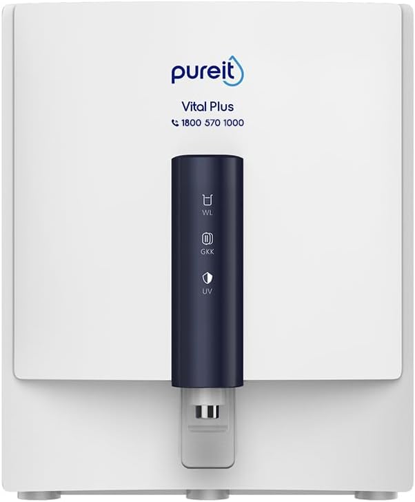 Pureit Vital Plus Mineral RO+UV+MP 6 Stage, 7L |Upto 60% Water Saving | Wall mount Water Purifier with FiltraPower technology (White)