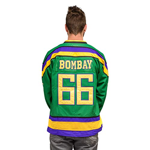 Adult Mighty Ducks Hockey Green Jersey (3X-Large, Bombay #66)
