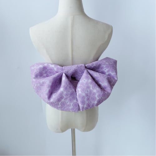 CAMDOM Japanese Kimono Pre-tied Bow Lace Printed Sakura Obi Belt Sash Yukata Robe Accessories4