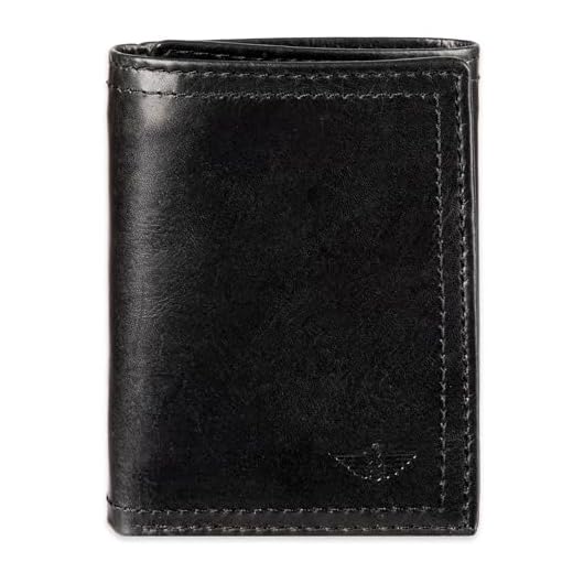 Dockers Men's Coated LeatherExtra Capacity Trifold Wallet, Rfid-blocking, Black, One Size