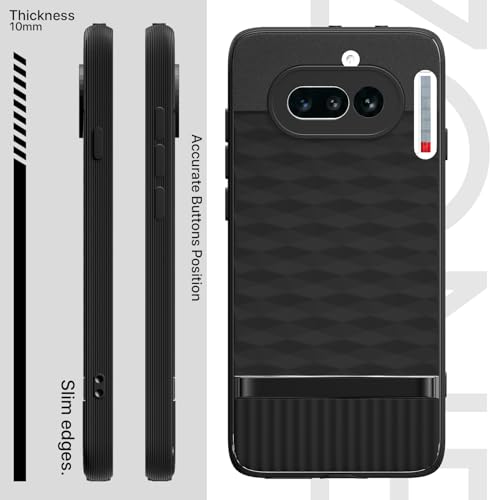 Image of Outlouders Back Cover for Nothing Phone 4a 5G | Full Camera Protection | TPU Soft Flexible Shockproof Bumper Case (Black)