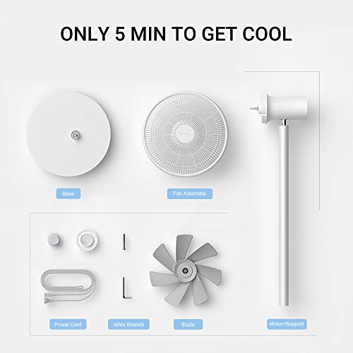 Smartmi Outdoor Pedestal Fan 2S, Standing Fans For Bedroom, Cordless Outdoor Fans For Patio With 100 Speed Options, Portable, Smart, Quiet, 40°Tilt, 120°Oscillating Fan Outdoor Home Office With Timer, 38In #TOP6