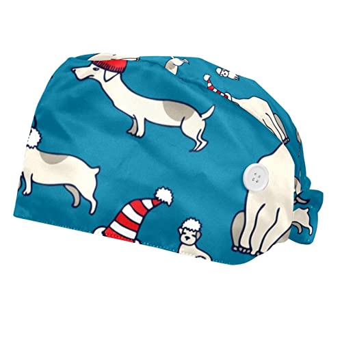 Chapeaux bouffants 2PCS pour femme et homme avec bandeau absorbant