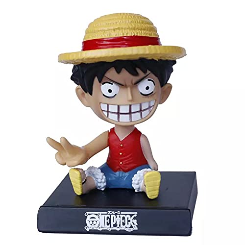 Image of AUGEN Super Hero Monkey D Luffy Action Figure Limited Edition One Piece Bobblehead with Mobile Holder for Car Dashboard, Office Desk & Study Table (Pack of 1) 2