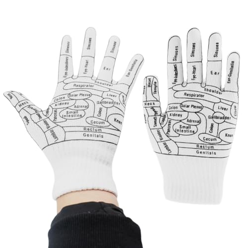 Bajbumgn Guantes masajeadores de acupuntura de mano, spa de manos, guantes de reflexología de acupresión elásticos de liberación cansada, herramientas de masaje de acupuntura