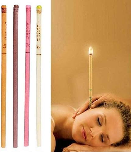 Thermo-Auricular Ear Treatment Wax Removal Clean Coning Therapy Fragrance Ear Candles - 4 Piece Set, Multicolor
