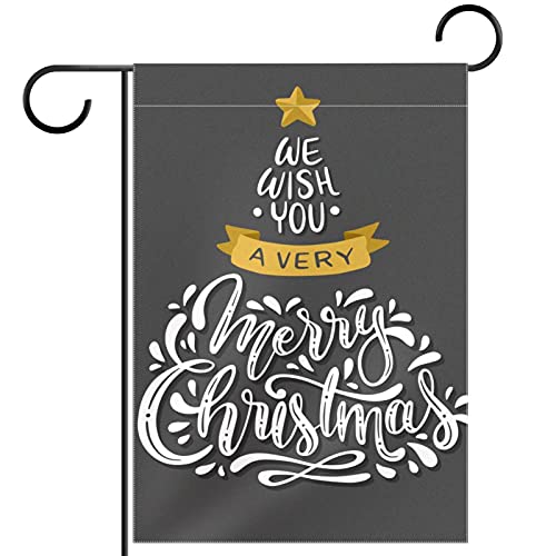 Drapeau de jardin extérieur Noël polyester pongé saisonnier 30x45