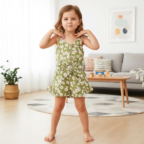 Image of Toddler Girl Clothes Baby Summer Cute Halter Romper 6 Months to 5 Years Old