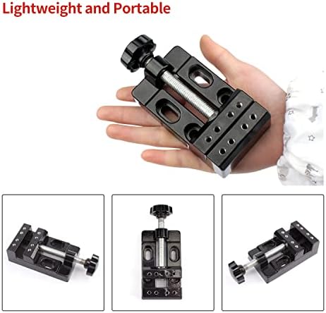 aleawol Mini Bench Vise Clamp 57mm Universal Mini Drill Press Vise Multifunctional Mini Flat Clamp Table for Walnut Amber Jewelry Watch Repairing DIY Sculpture Craft Carving Tool