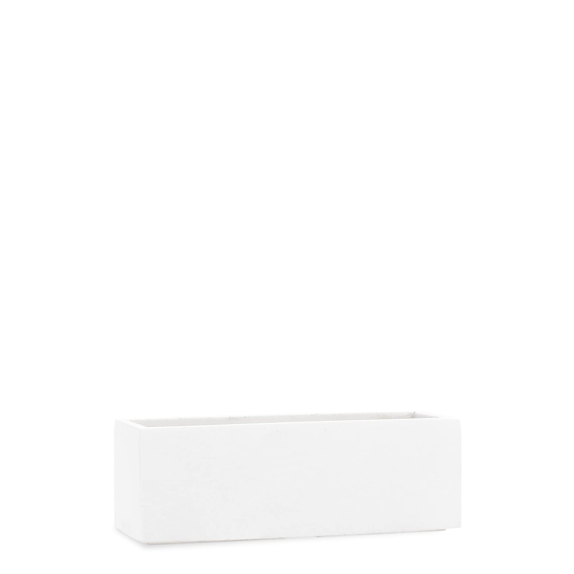 Pflanzwerk® Pflanzkübel TUB Weiss 17x50x17cm XXL – Rechteckig – Großer Fiberglas Blumenkübel für Garten & Fensterbank außen und innen - Frostbeständig - UV-Schutz - Markenqualität