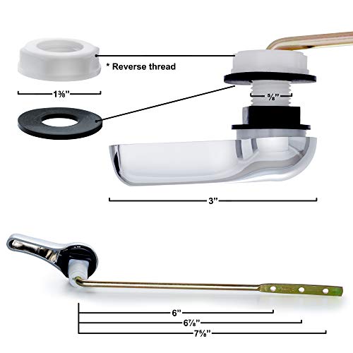 Qualihome Toilet Handle Lever Flush Replacement, Front Mount, Chrome