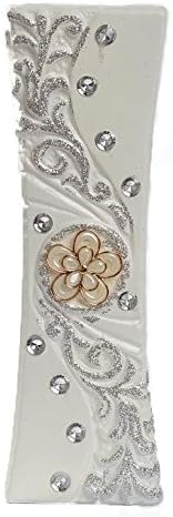30CM Gorgeous White with Silver VASE Glitter Diamante Flower