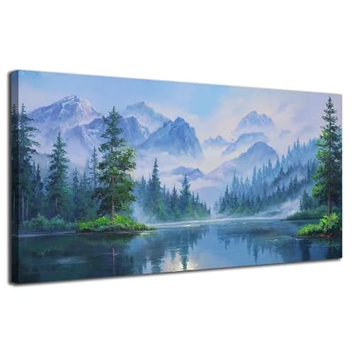 Ardemy Large Landscape Wall Art Nature Canvas Textured Forest Scenery Pictures Wall Decor Living Room Paintings Artwork Bedroom Home Office,40"x20" 40"L x 20"W Green forest
